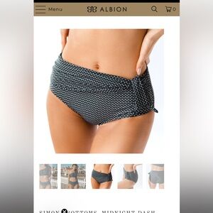 Albion fit check black bikini bottoms with extra fabric to tie on the side